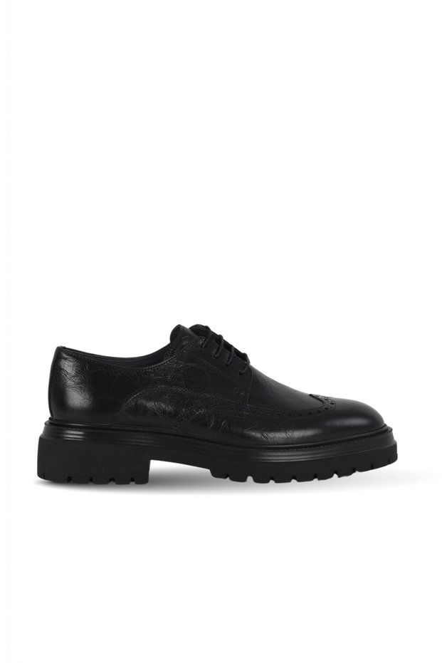 Black Mexico Leather Men's Casual Shoes 34Ma22522