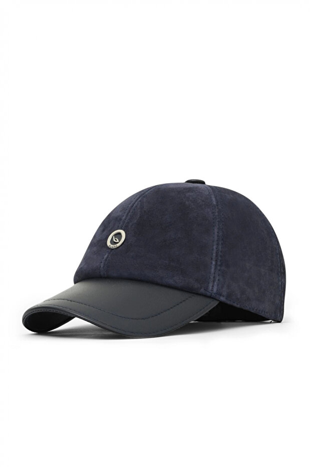 Blue Leather-Suede-1 Men's Hat