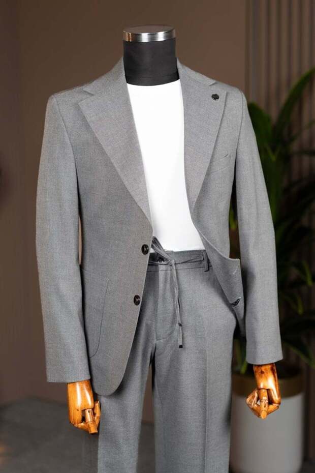 Drawstring sports suit (8432-8419-8395) gray