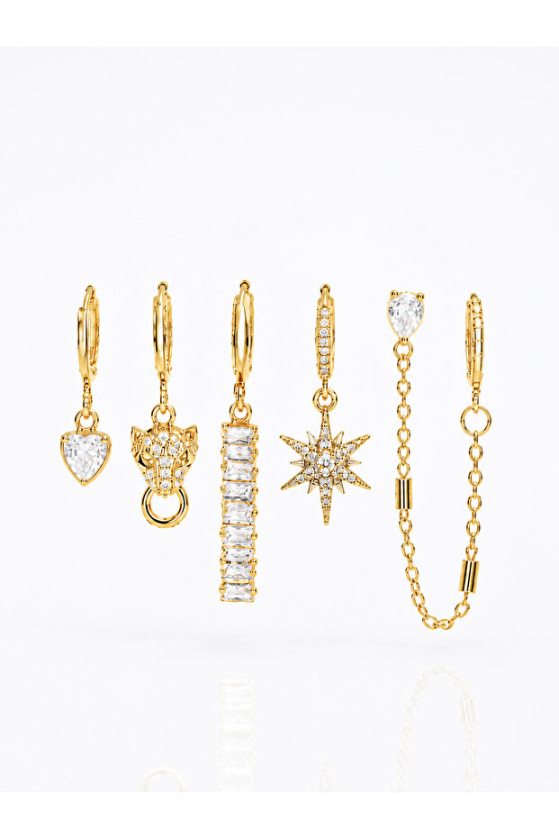 Women's Steel Multi Earring Set