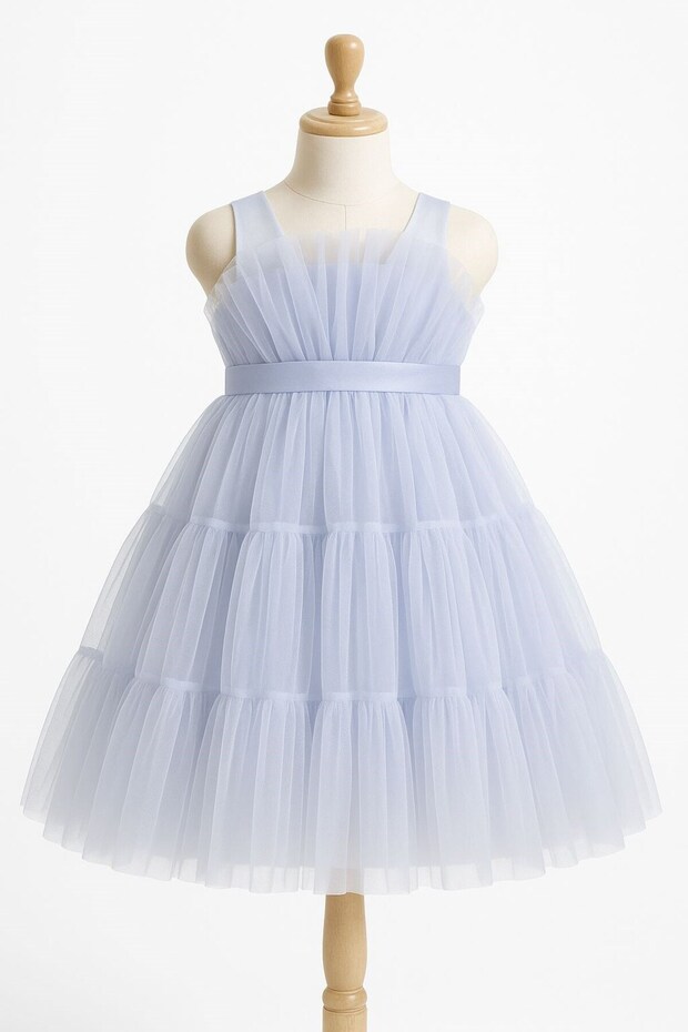 Miss helina baby girl tutu evening dress with belt detail 6-18 months lavender