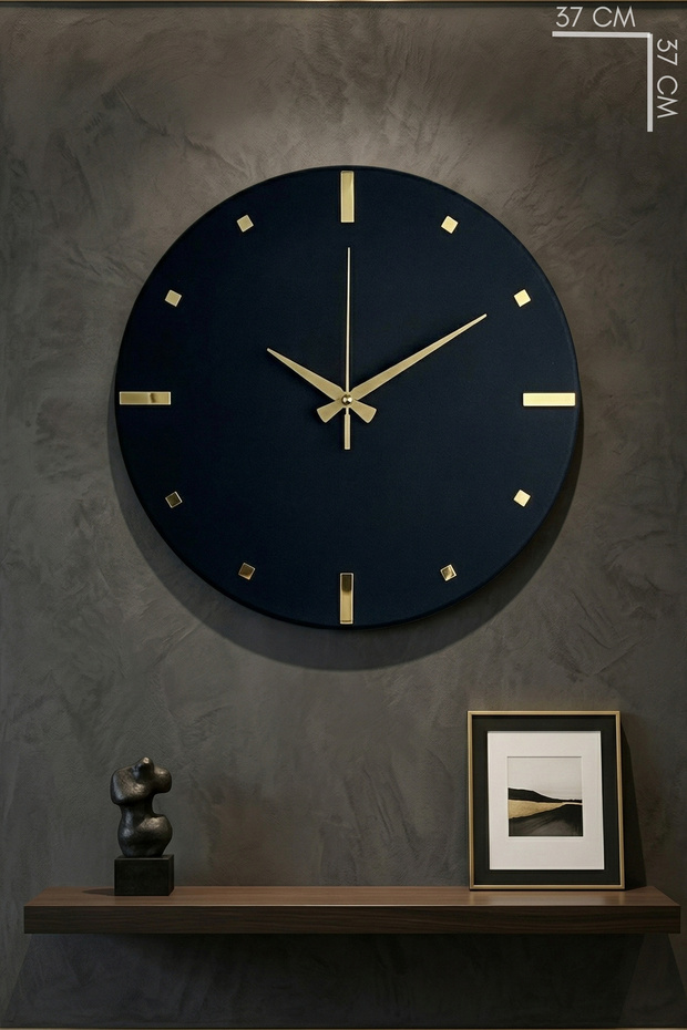 Seyhan Modern Model, Decorative, Metal, Mirrored, Silent Clockwork Mechanism Wall Clock (40cm)