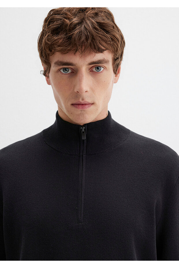 HALF ZIP KAZAK Siyah - 6