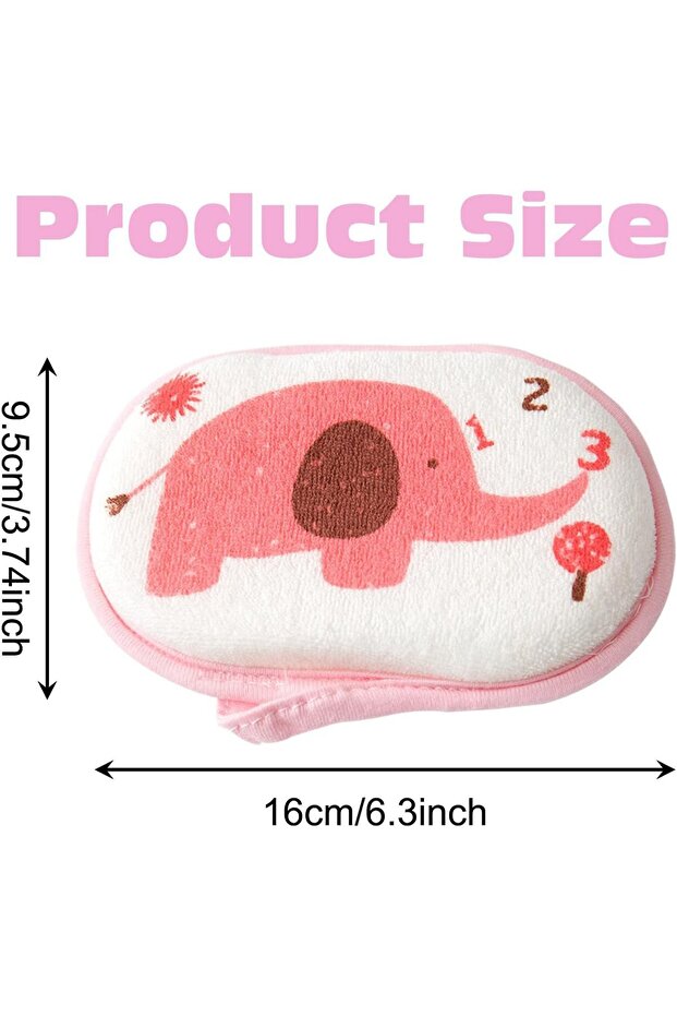 3-Pack Cute Elephant Bath Sponge for Kids, Soft Cartoon Bath Mat for Boys & Girls