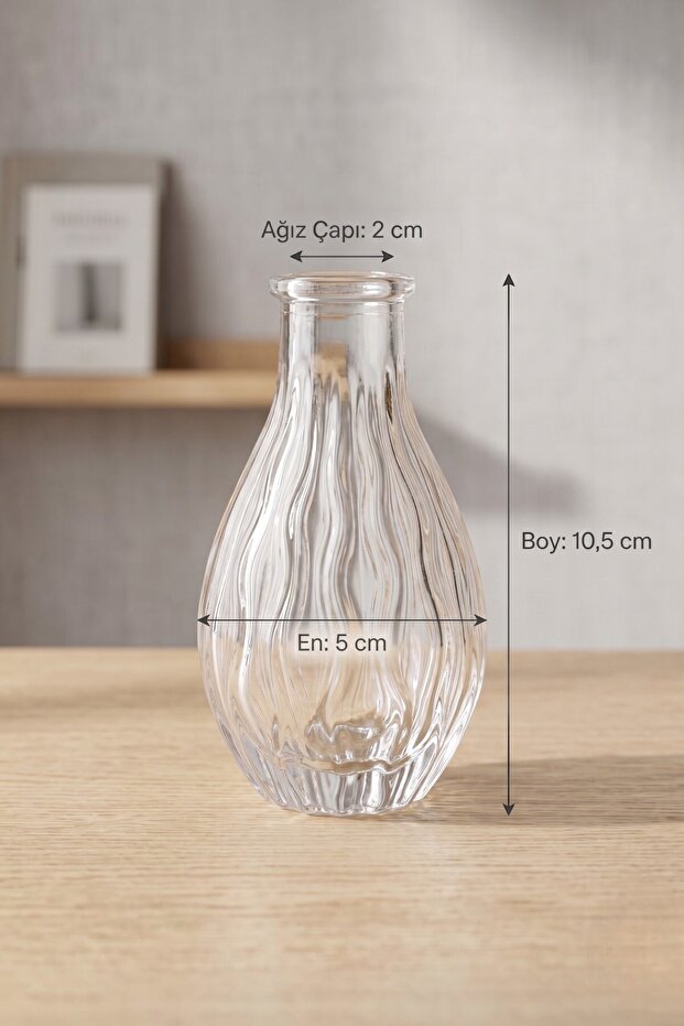 Set de 2 mini vaze decorative transparente - 2