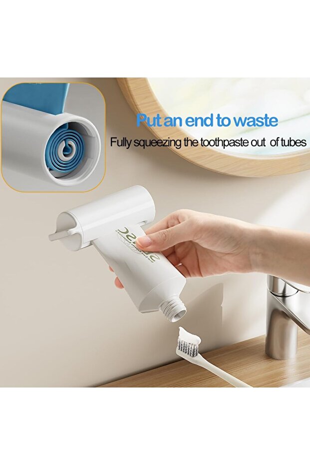 2-Pack Wall Mount Toothpaste Squeezer, Self-Adhesive Roller Organizer for Bathroom, White