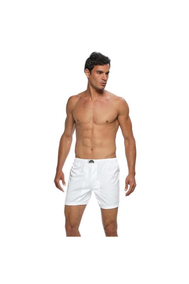 6 Pieces Men's Cotton Ribbed Argentinian Long Underpants White 3057