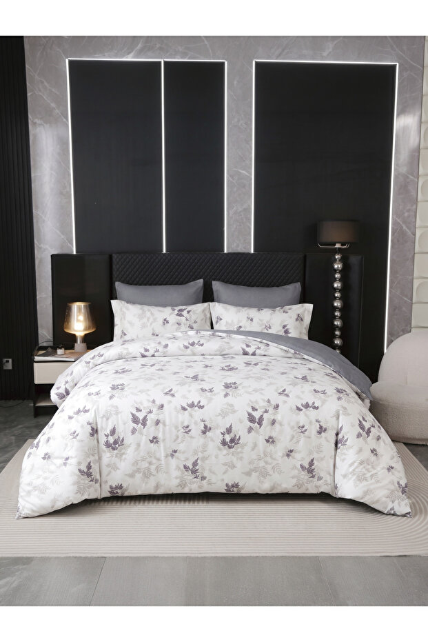 4-Pcs Printed Duvet Cover Set Queen Size 200x230cm, Brushed Microfiber Fabric (Without Filler)