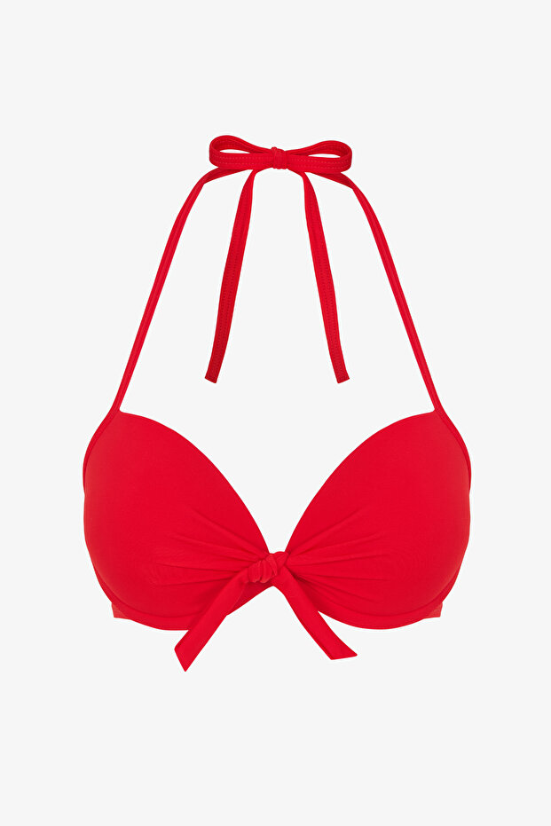 Top de bikini roșu tip cupă - 5