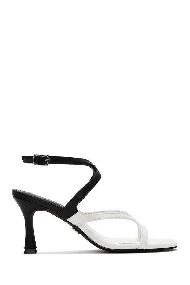 Women's Black Ankle Buckle Thin Heeled Shoes Sandals 25Sfd442718