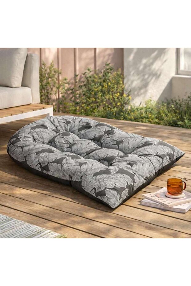 Grey Scale Leaf Curve Seat Cushion 112x81x12cm Double Pattern 240 Gsm High Qulity Mackintosh Pp Fabr