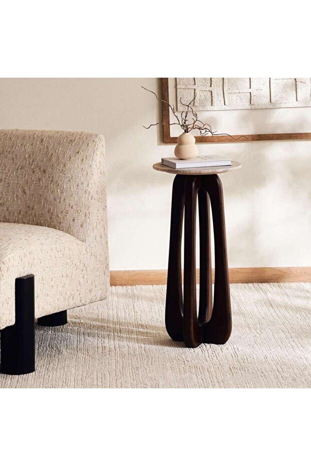 Prisien Accent Table Marble - Beige Walnut