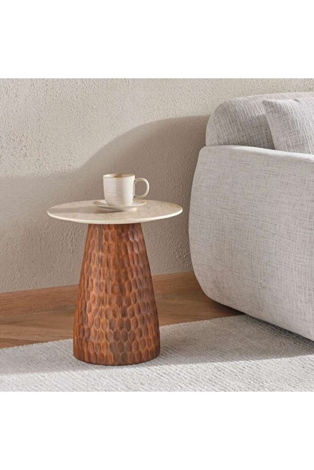 Asvira End Table - Natural & Light Brown