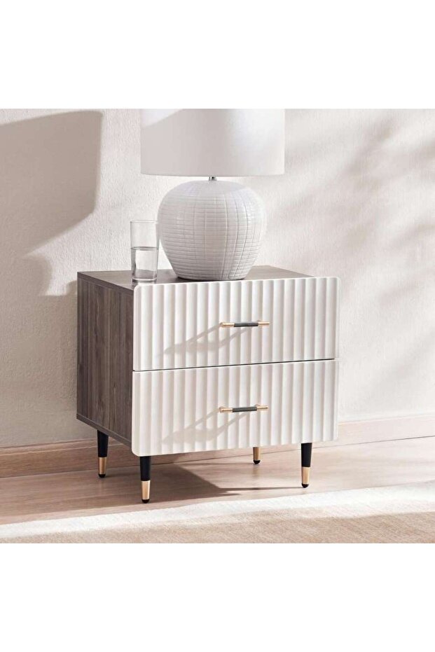 Aversa Nightstand With 2 Drawer - White