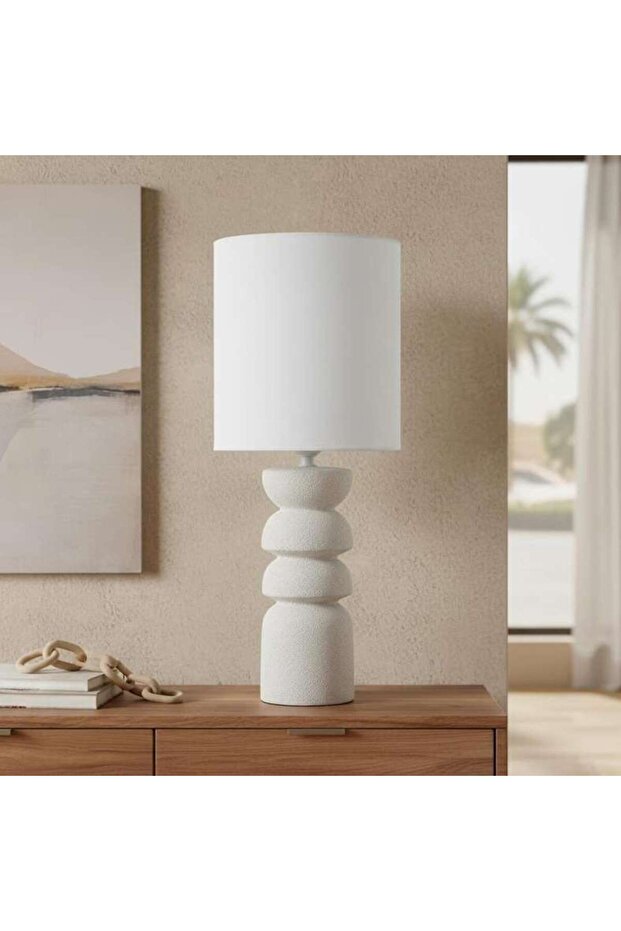 Megor E27 Ceramic Table Lamp 20x49.5cm - White
