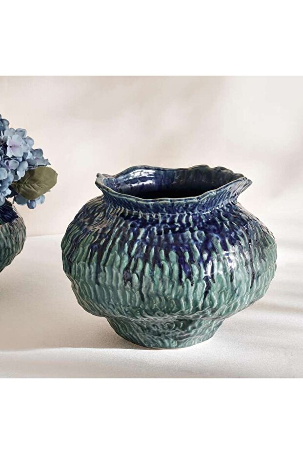 Pearson Ceramic Vase 39.5x39.5x31cm - Blue