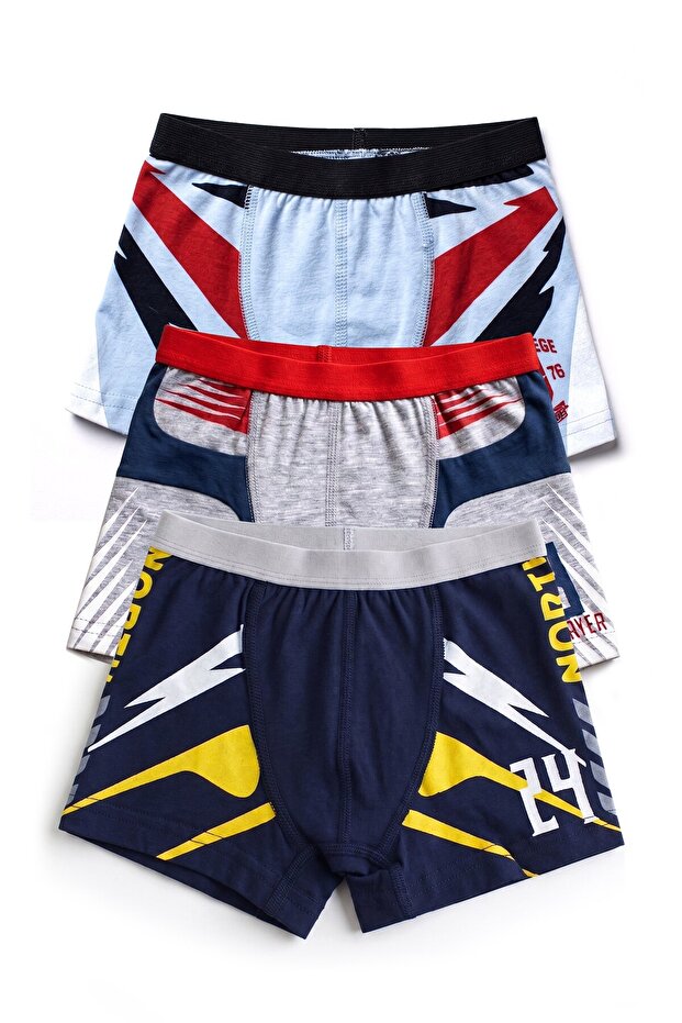 Boys' 3-Piece Cotton Boxer Briefs with Printed Comfort-Focused Design (7235-3)