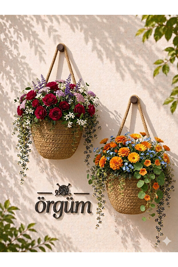 Basket Decorative Mini Wall Planter 12X10 cm Plants and Hangers Not Included