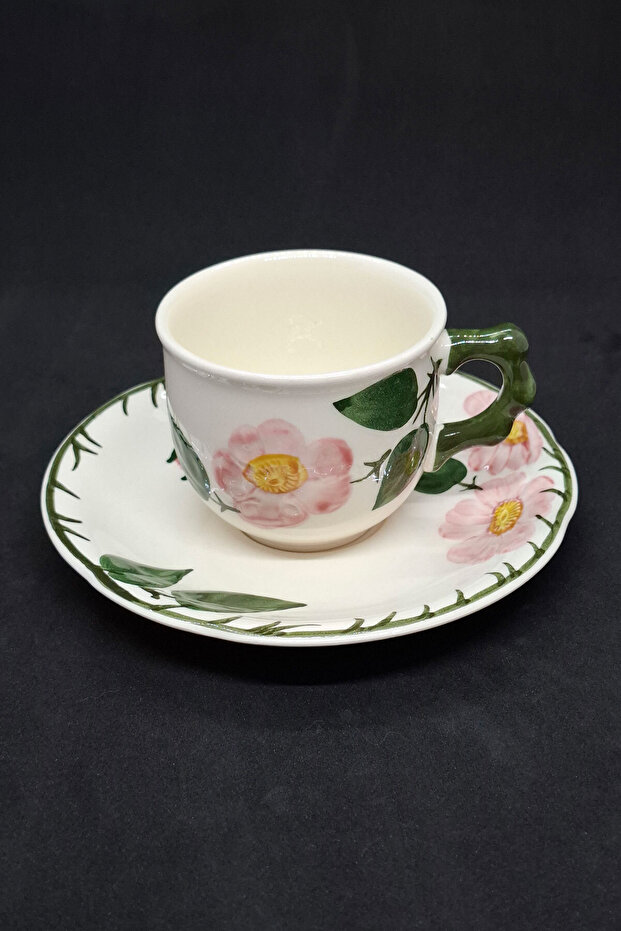 Wild-Rose Hand Painted Cup and Saucer