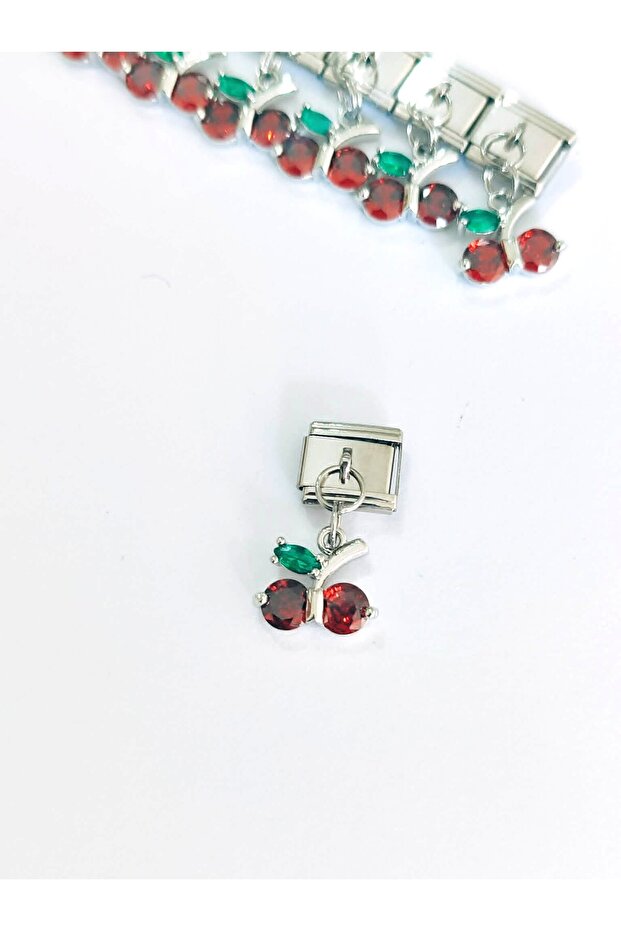 Red Cherry Dangle Charm - 1