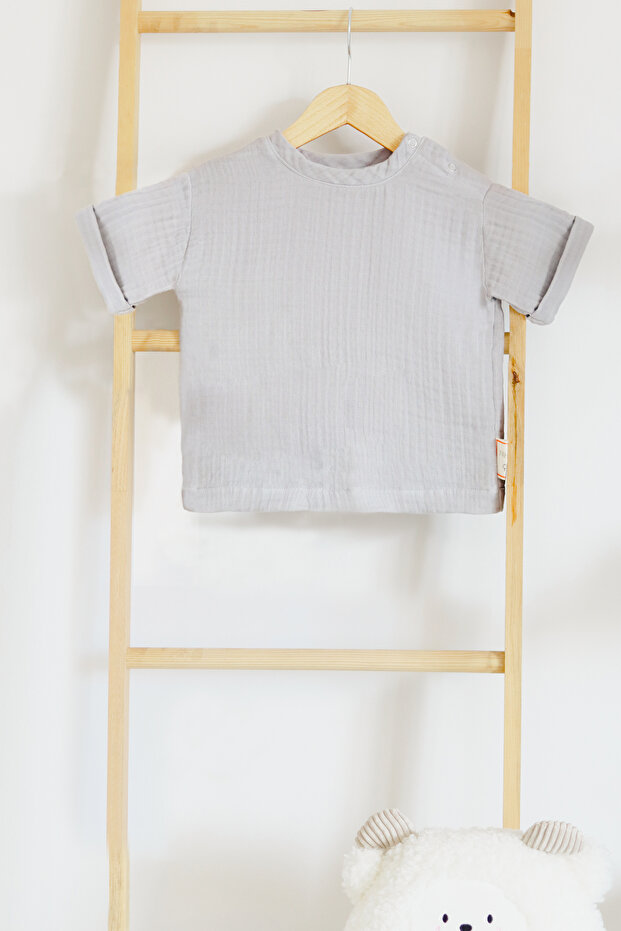 Muslin Children's T-Shirt, Short Sleeve-Top