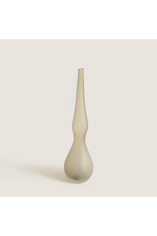 Yara Curved Glass Vase Set Gray 14cm Natural