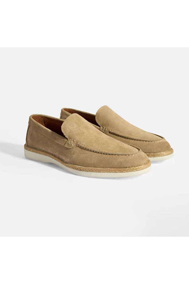 Saromi Beige Men's Suede Casual Shoes