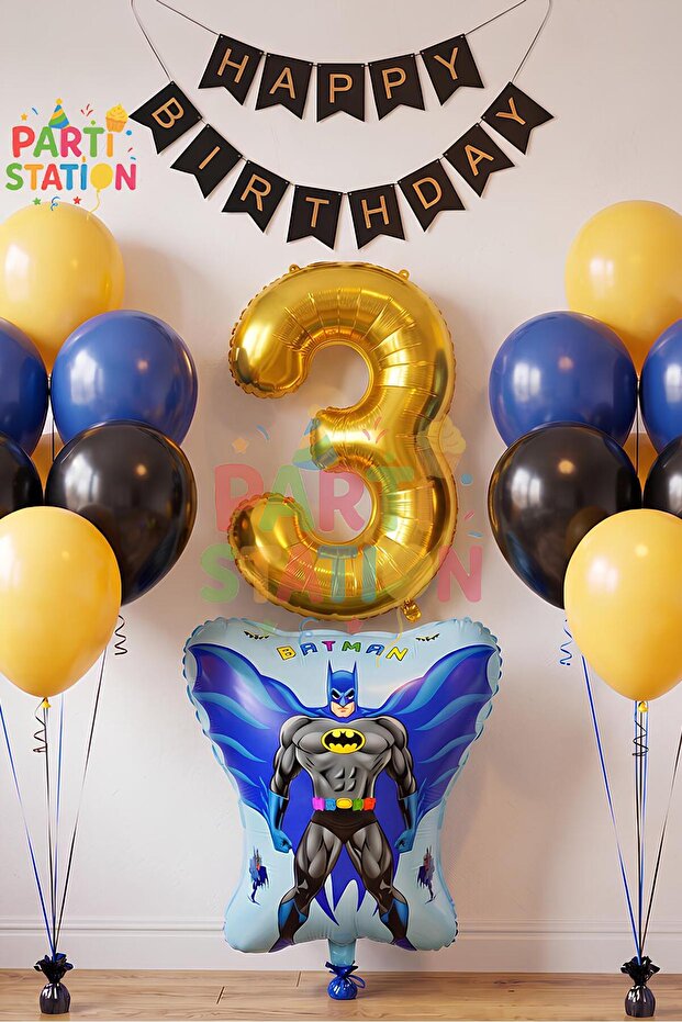 Batman 3 Year Old Balloon Set Batman Concept Birthday Balloon Set