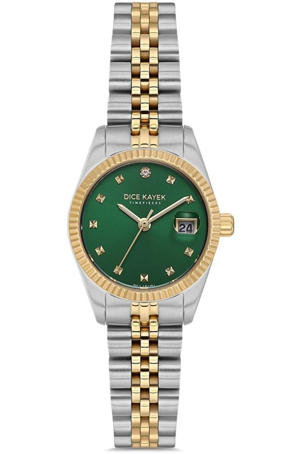 Dk.1.Ag1424.04 Calendar and Stone Design 5 Atm Water Resistant Metallic-Gold Color Women's Wristwatch