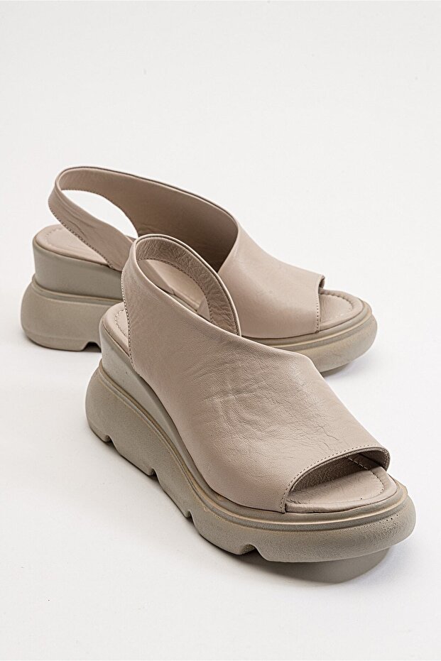 Elessio Women's Leather Sandals Ice Gray