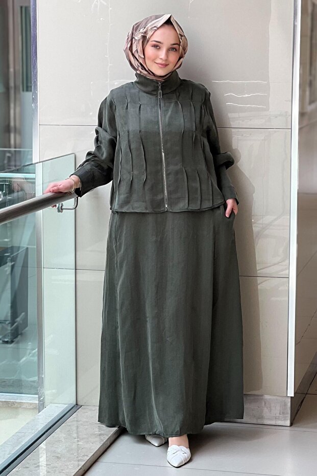 Lissmore Sleeveless Inner Dress Bomber Jacket Double Suit