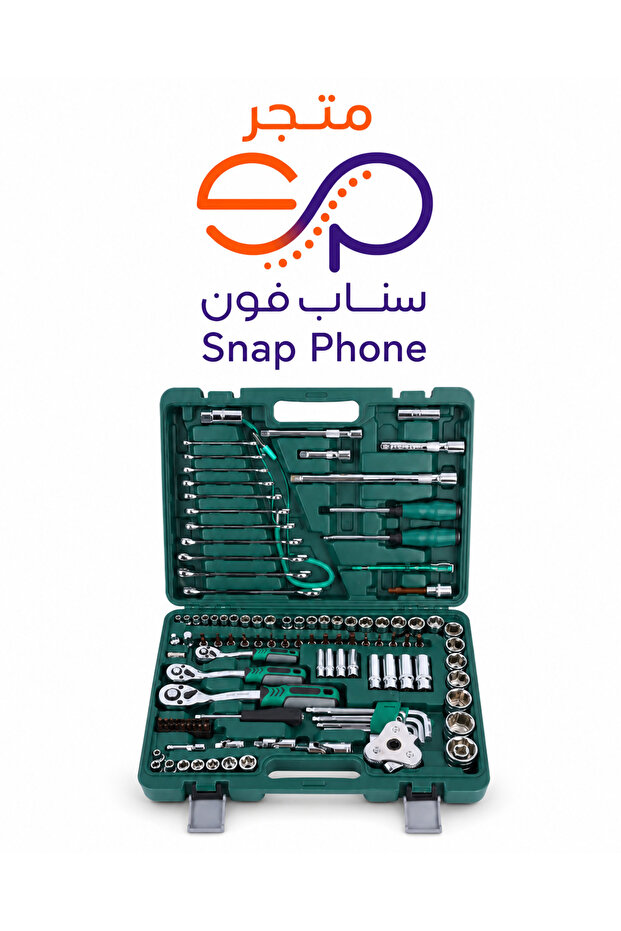 مجموعة أدوات إصلاح السيارات الميكانيكية مجموعة كاملة من 121 قطعة تتضمن رؤوس المقبس والمفاتيح