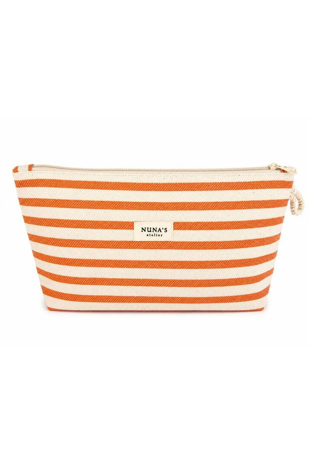 Mercan |   Linen Makeup & Travel Bag |   Lined Zippered Organizer (27X17 cm)