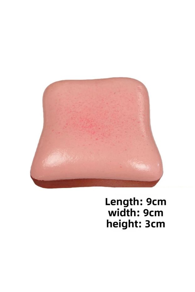 Bandai Pink 1pc 4pcs Butter Toast Squishy Fidget Toy Soft Slow Rising Squeeze Toy Anti-Anxiety Stres