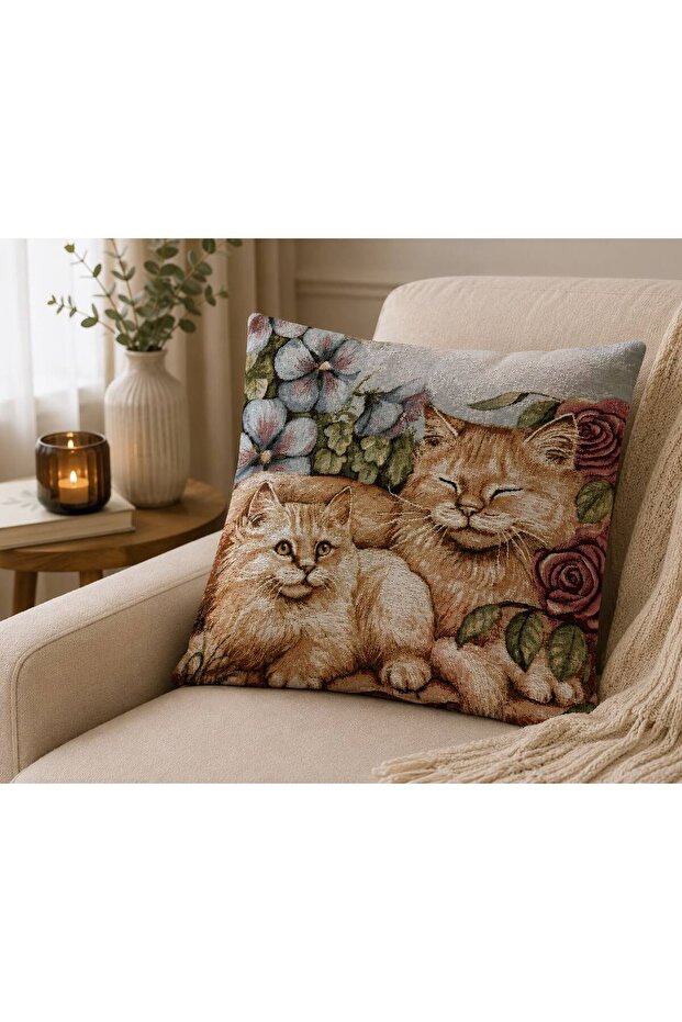 غطاء وسادة مزخرف بنمط ثنائي الاتجاه من كارلا لورين-23 مقاس 45x45