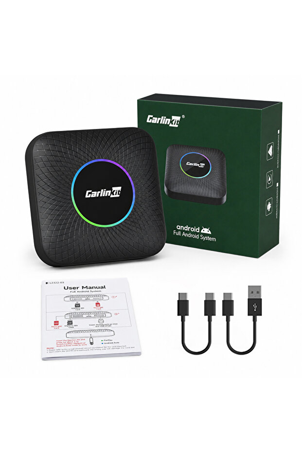 صندوق أندرويد 13 الذكي LED - ثماني النواة، 8+128 جيجابايت، محول 3 في 1، 4G، SIM/TF، متجر جوجل بلاي، لـ CarPlay السلكي