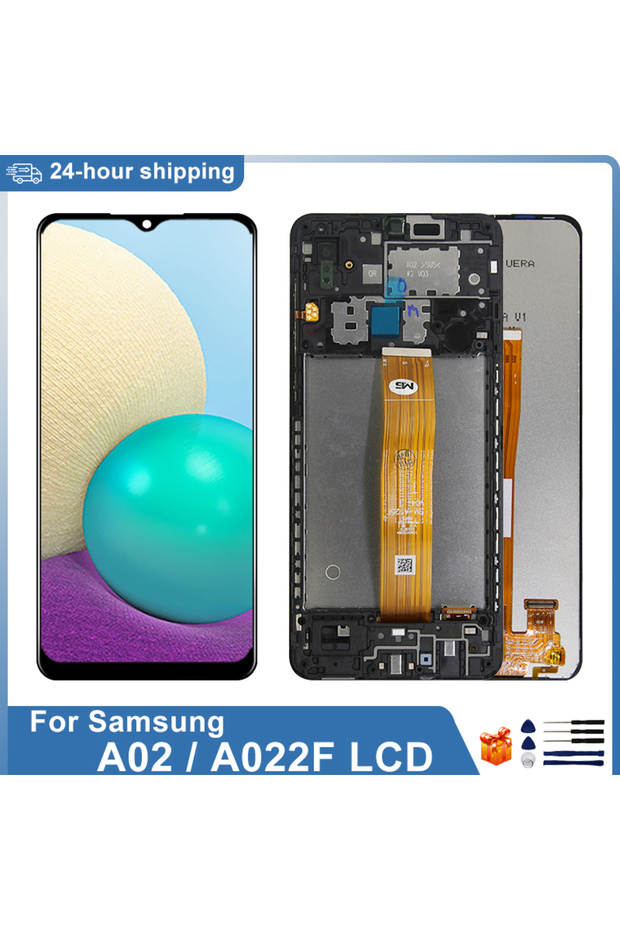 شاشة عرض سوداء بدون إطار لشاشة A02 SM-A022F SM-A022M LCD تعمل باللمس مع محول رقمي لـ Ga.