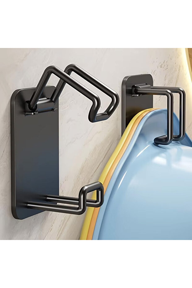 2PCS black Foldable Storage Hook 1/2PCS Washbasin Rack Bathtub Hook Kitchen Tools Bathroom Space Sa