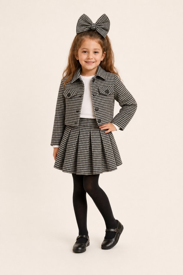 Paris Skirt Jacket Combination - Houndstooth