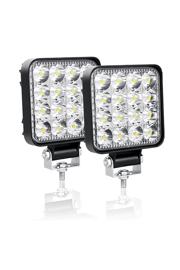Car fog light 1PC/2PCS LED Fog Light 48W LED Work Light 12V-48V Square Offroad Driving Spot Light fo