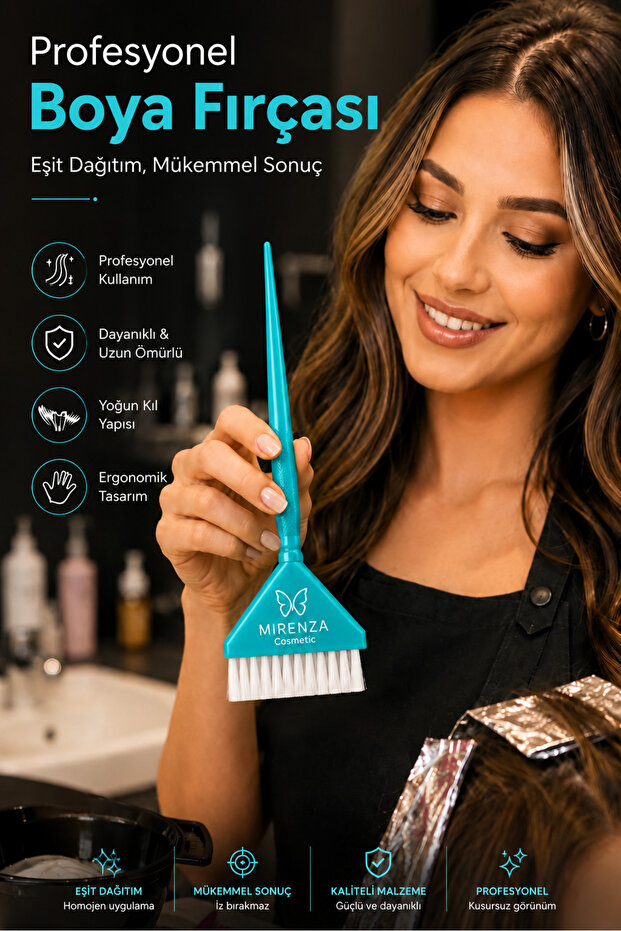 Professional Turquoise Hair Dye Brush | Balayage Coloring and Highlighting Brush
