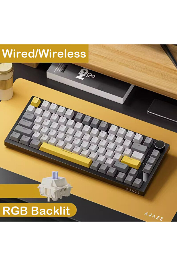 AK820Pro Gift Gray AK820 / AK820 Pro 75% Mechanical Keyboard, Wired or Tri-Mode by Version