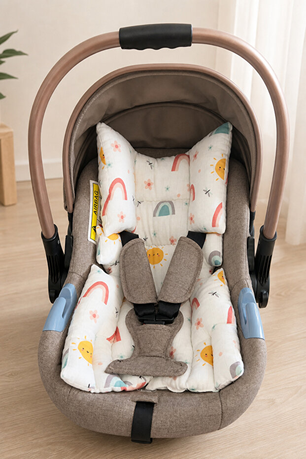 100% Cotton Muslin Stroller Cushion and Car Seat Cushion