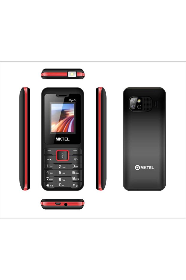 Red MKTEL OYE 3 Feature Phone 1.77inch Display 1800mAh Dual SIM Dual Standby MP3 MP4 FM Radio with S