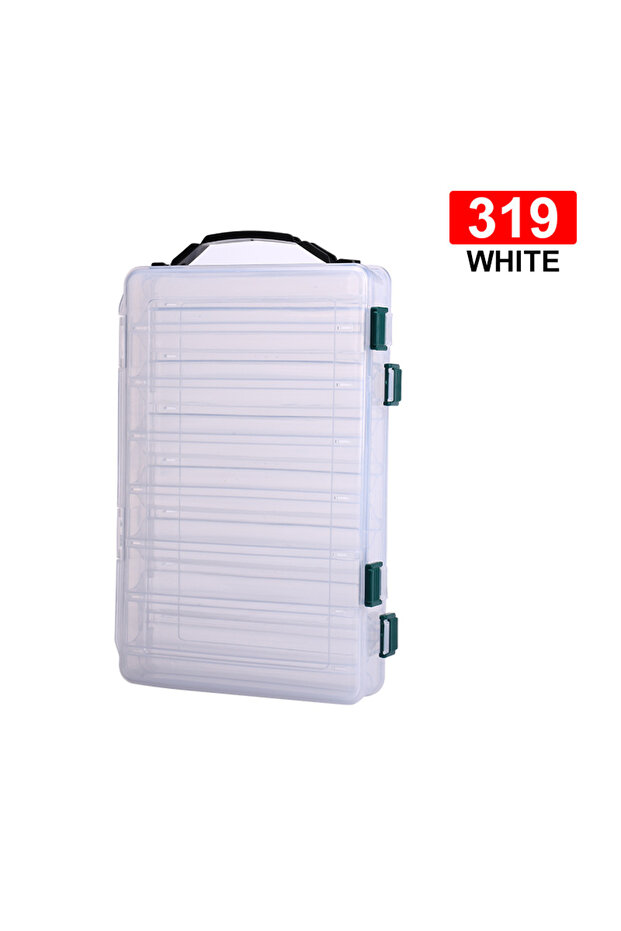 319 White WEIHE 1PC 328#319# Double-sides Lure Plastic Hooks Set Tackle Box for Fishing