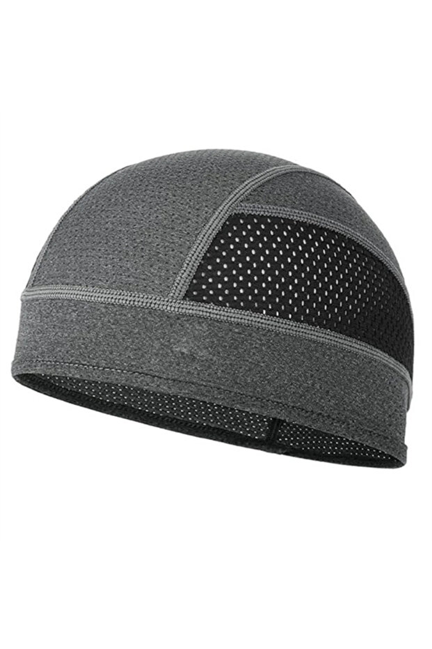 Dark Gray Cycling MTB Breathable Mesh Quick Dry Cap Sports Running Beanie Skull Cap Under Helmet Li