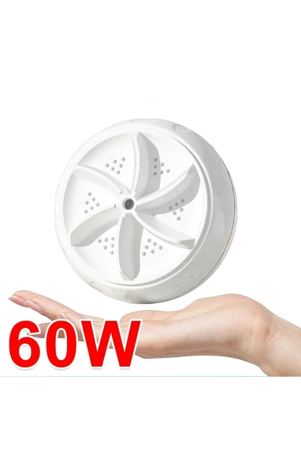 White 60W Portable Turbo Washing Machine Hight Power Mini Ultrasonic Washer for Baby Clothes Underwe