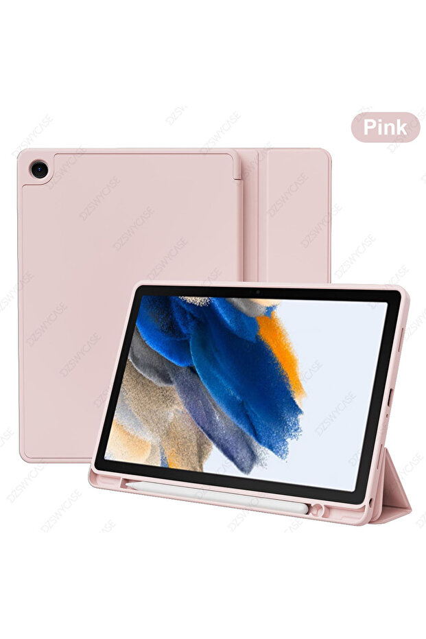 Pink Silicone Case for Tab A8 10.5 inch (SM-X200 SM-X207), with Pencil Holder, Lightweight Sof...