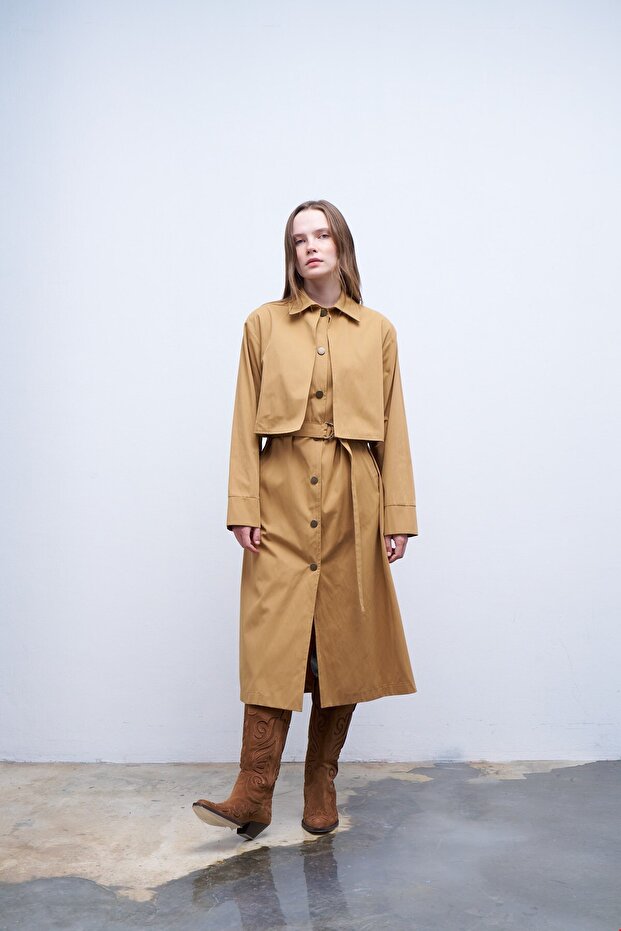 Windbreaker Trench Coat Camel