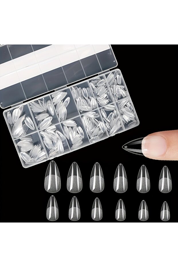 600 Medium tip 600Pcs Full Cover Press On Nail Tips Stiletto Almond Square Coffin French False Fake